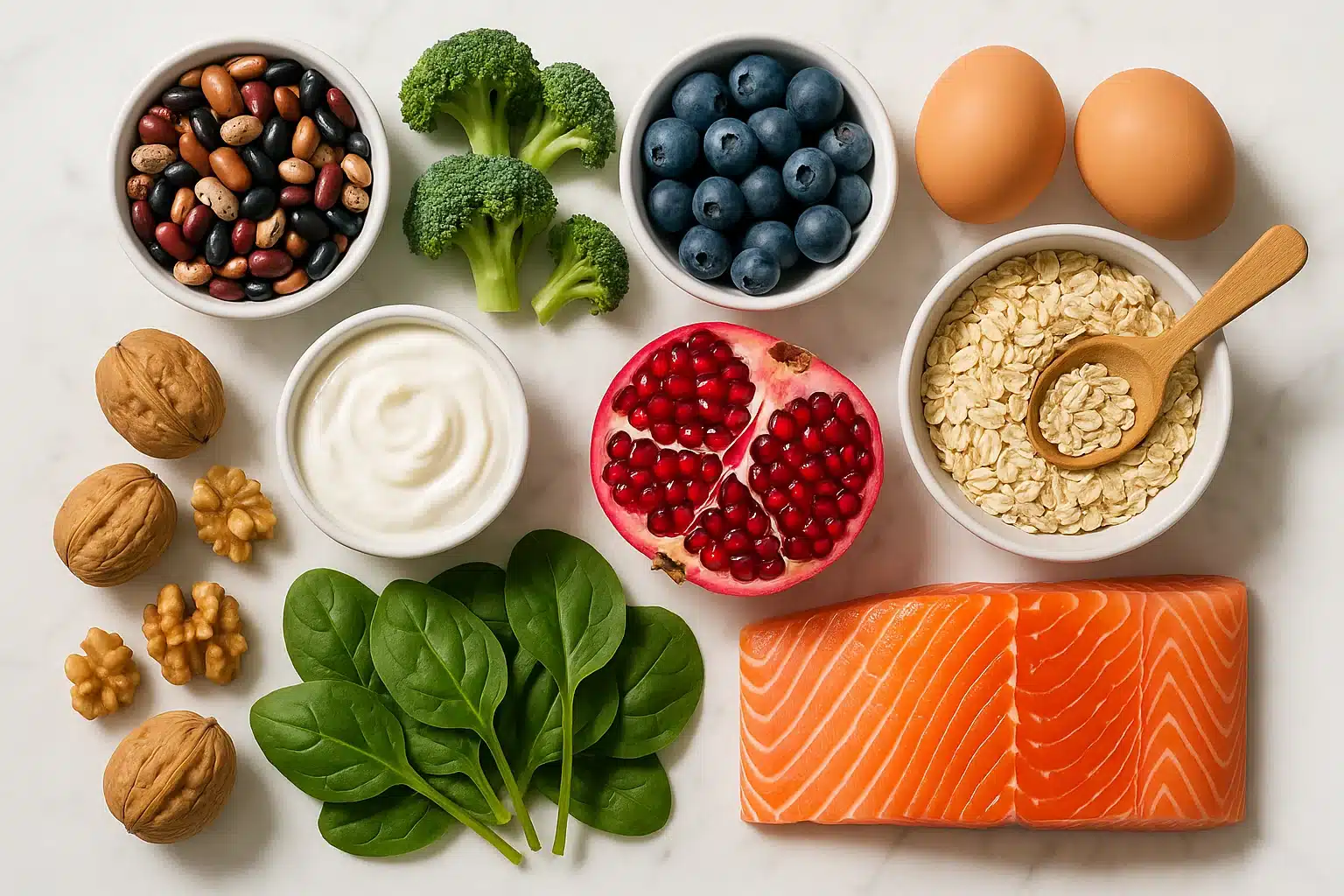 10 najboljih namirnica prema prema dr. Marku Stengleru. Grah, brokula, borovnice, jaja, orasi, nar, špinat, losos, zob i jogurt