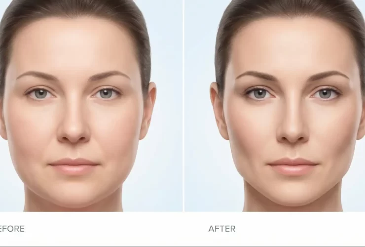 Usporedba lica prije i nakon gubitka težine - Ozempic lice sa vidljivim promjenama u volumenu obraza i elastičnosti kože